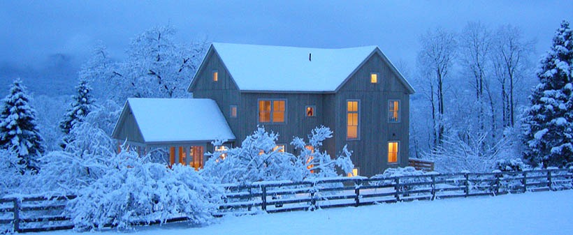 Candlewood Barn Home in Snow