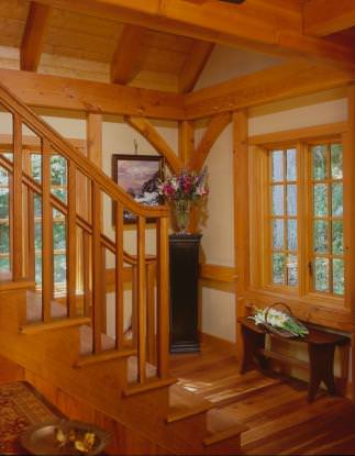 Timber Frame Home Foyer
