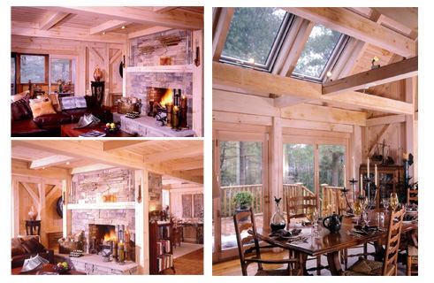 Modern Eclectic Timber Frame Living Room