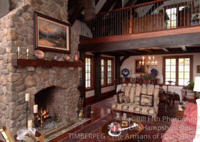 Enfield, NH (4746) great room with large stone fireplace
