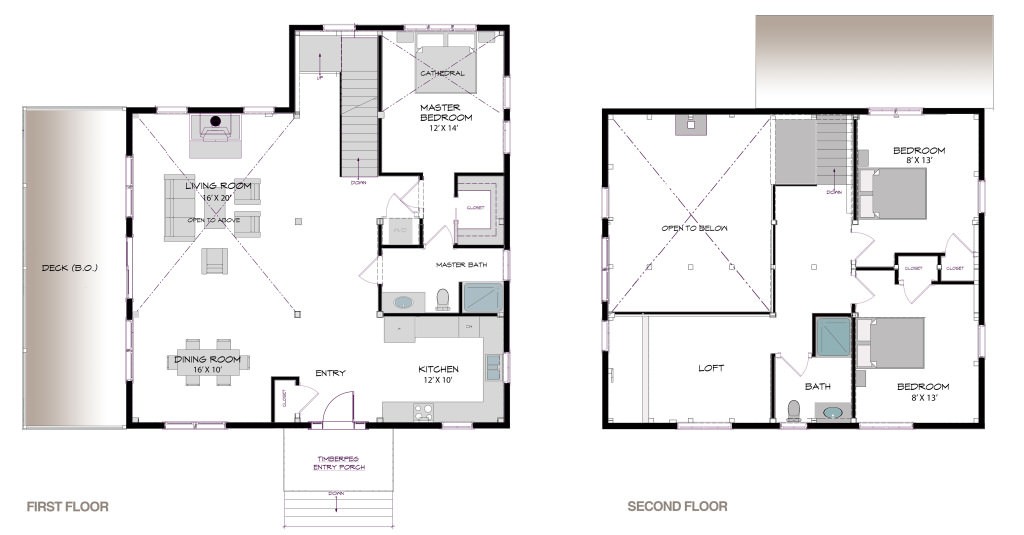 North Sutton, NH Cottage (T01099) floor plans