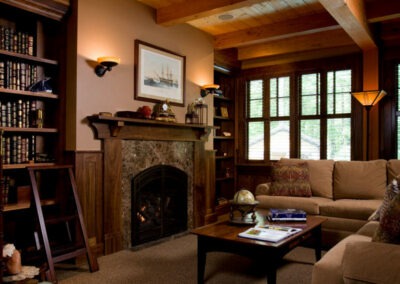 Bedford, NH (5943) study with fireplace and built in bookshelves