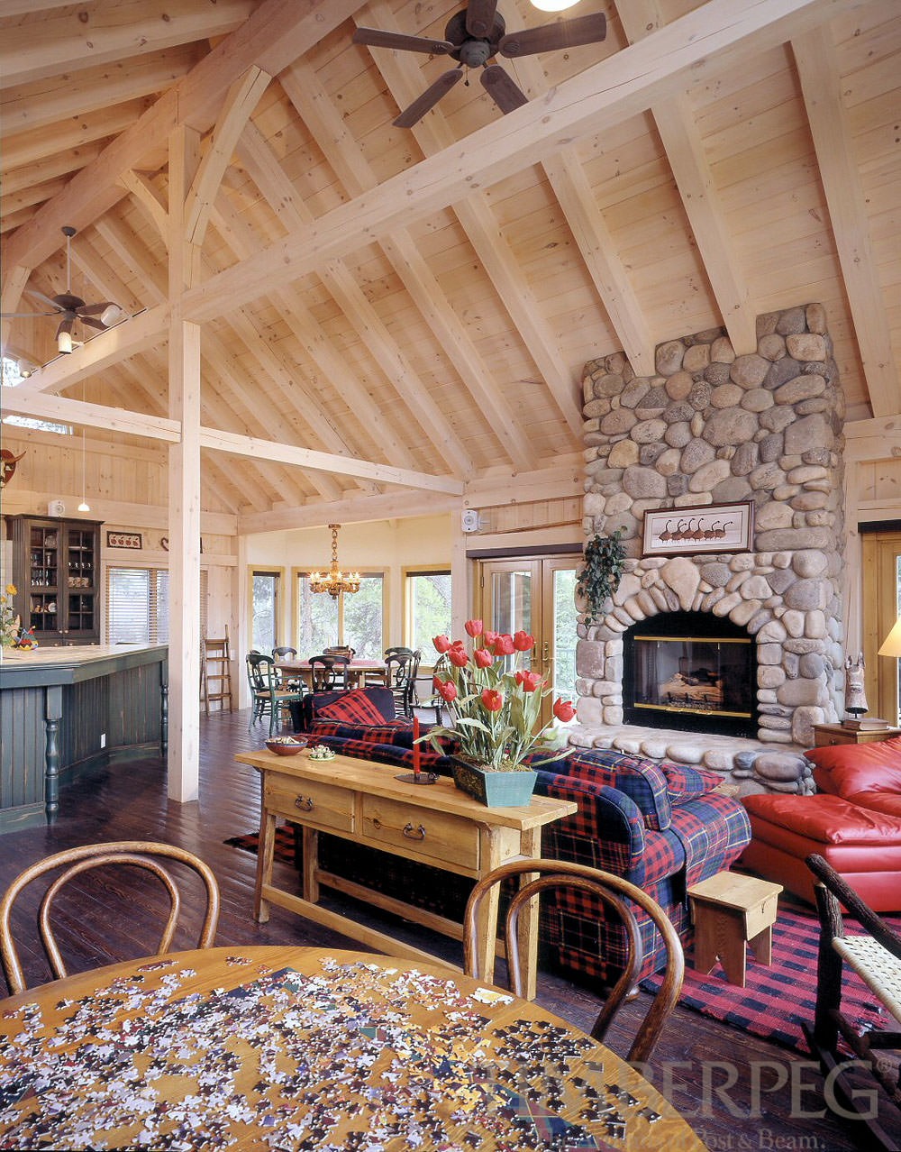 Keystone, CO (3574) great room with stone fireplace