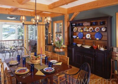 Sunapee, NH (4747) interior view of dining room with door out to deck