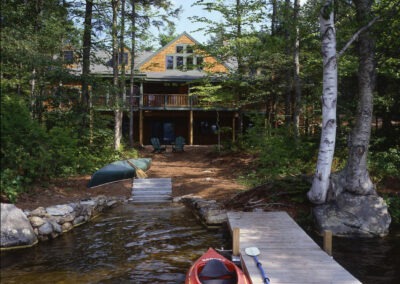 Little Lake Sunapee, NH (4797) exterior view at waterfront with small dock and kayak