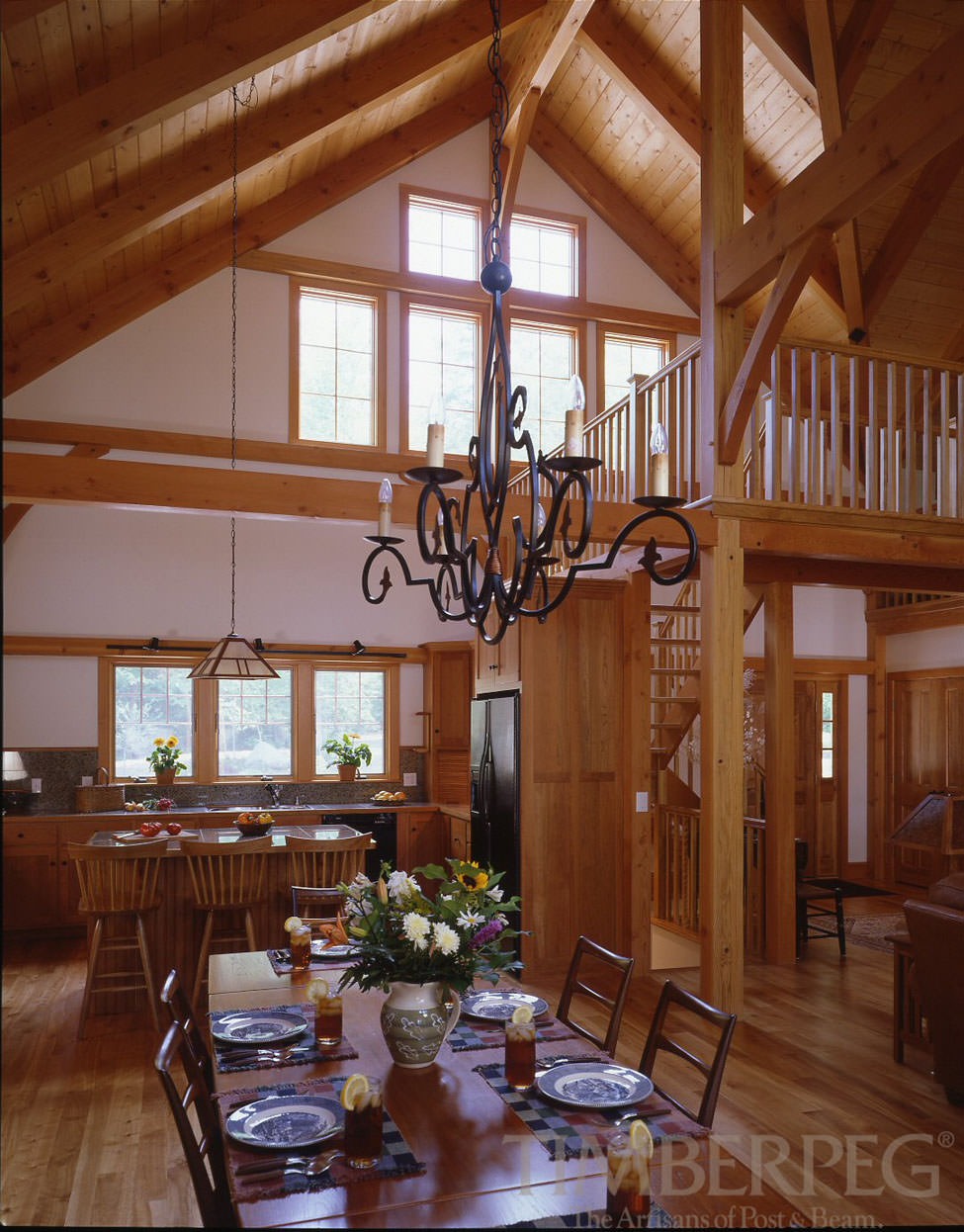 Little Lake Sunapee, NH (4797) dining room and kitchen with cathedral ceiling