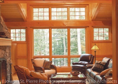 Intervale Pond Home Sandwich NH (5105) great room window wall