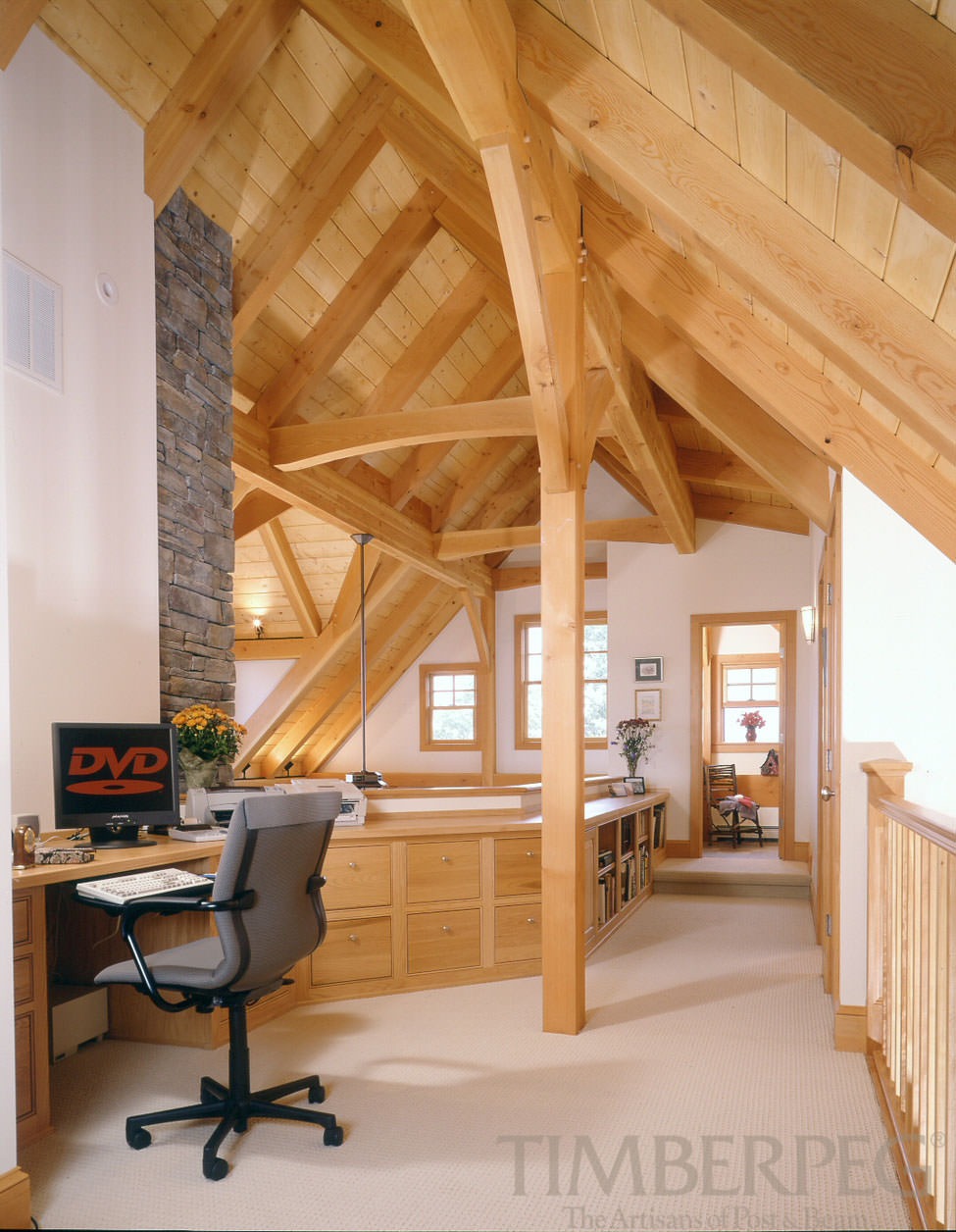 The Quechee, Vermont (5313) timber frame office in loft area