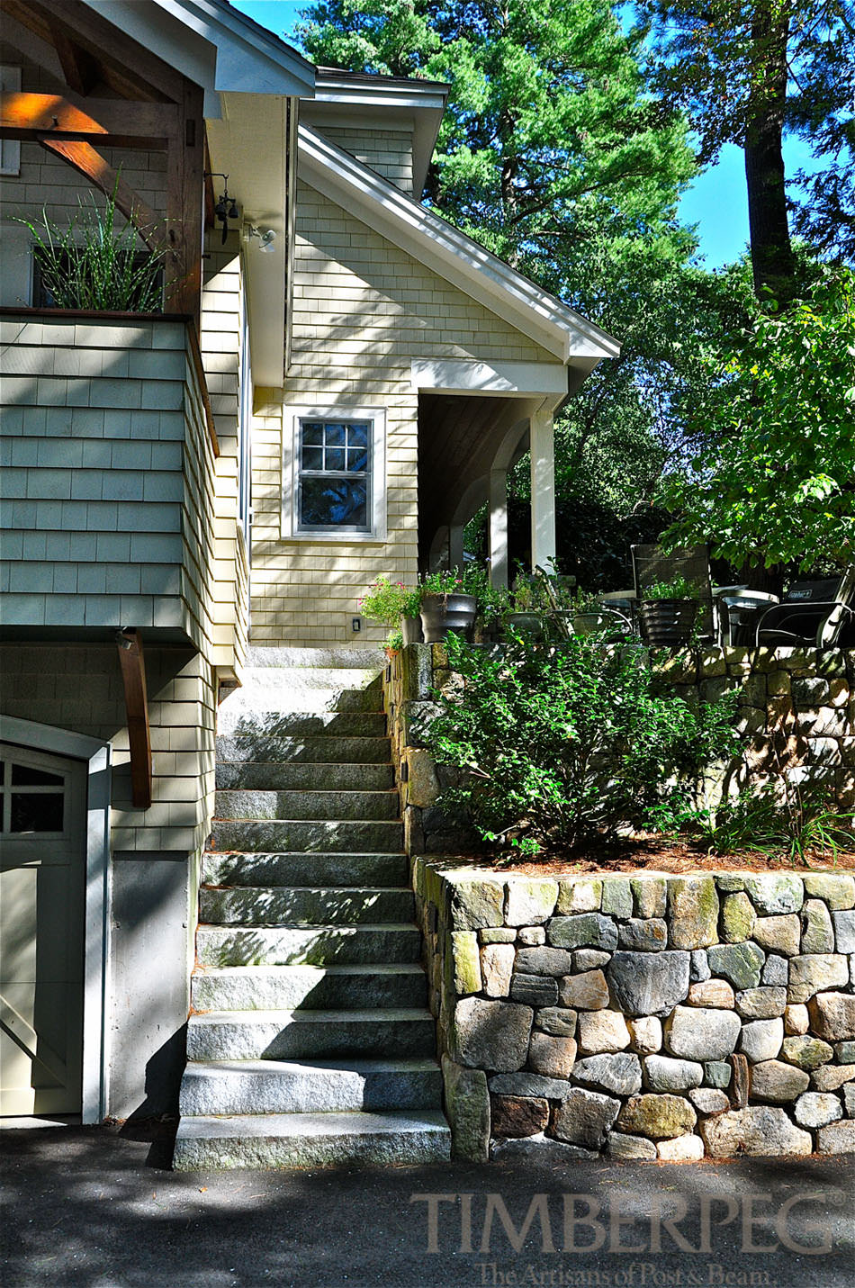 Wellesley, MA (5570) exterior view featuring stone staircase