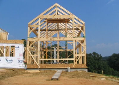 Crozet, VA (5838) construction of timber frame