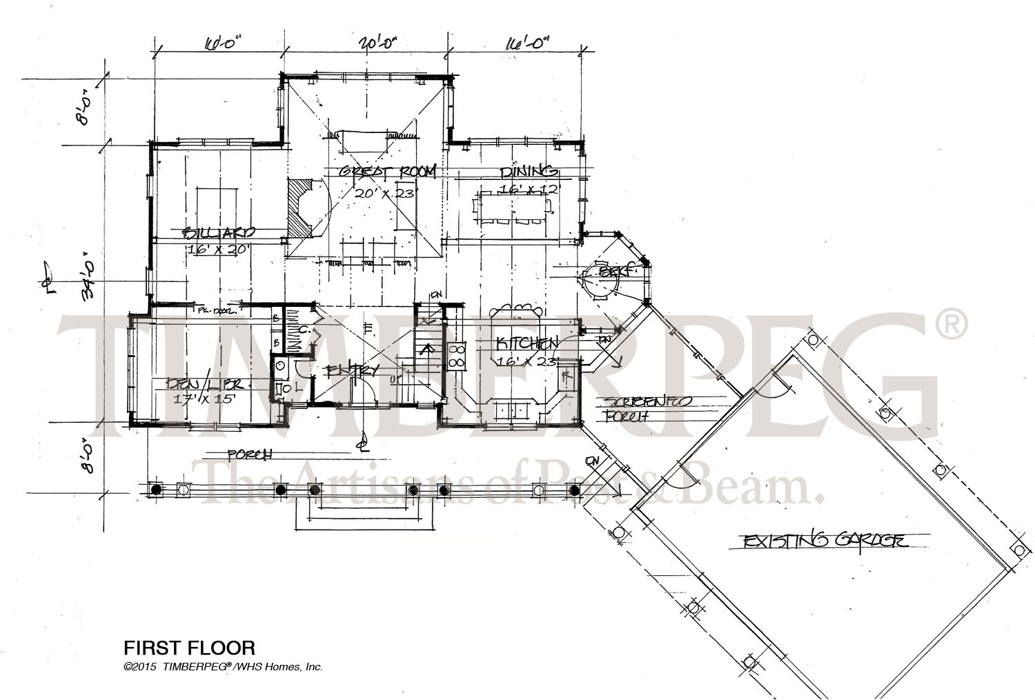 Vineyard Haven, MA (T00203) hand drawn floor plan