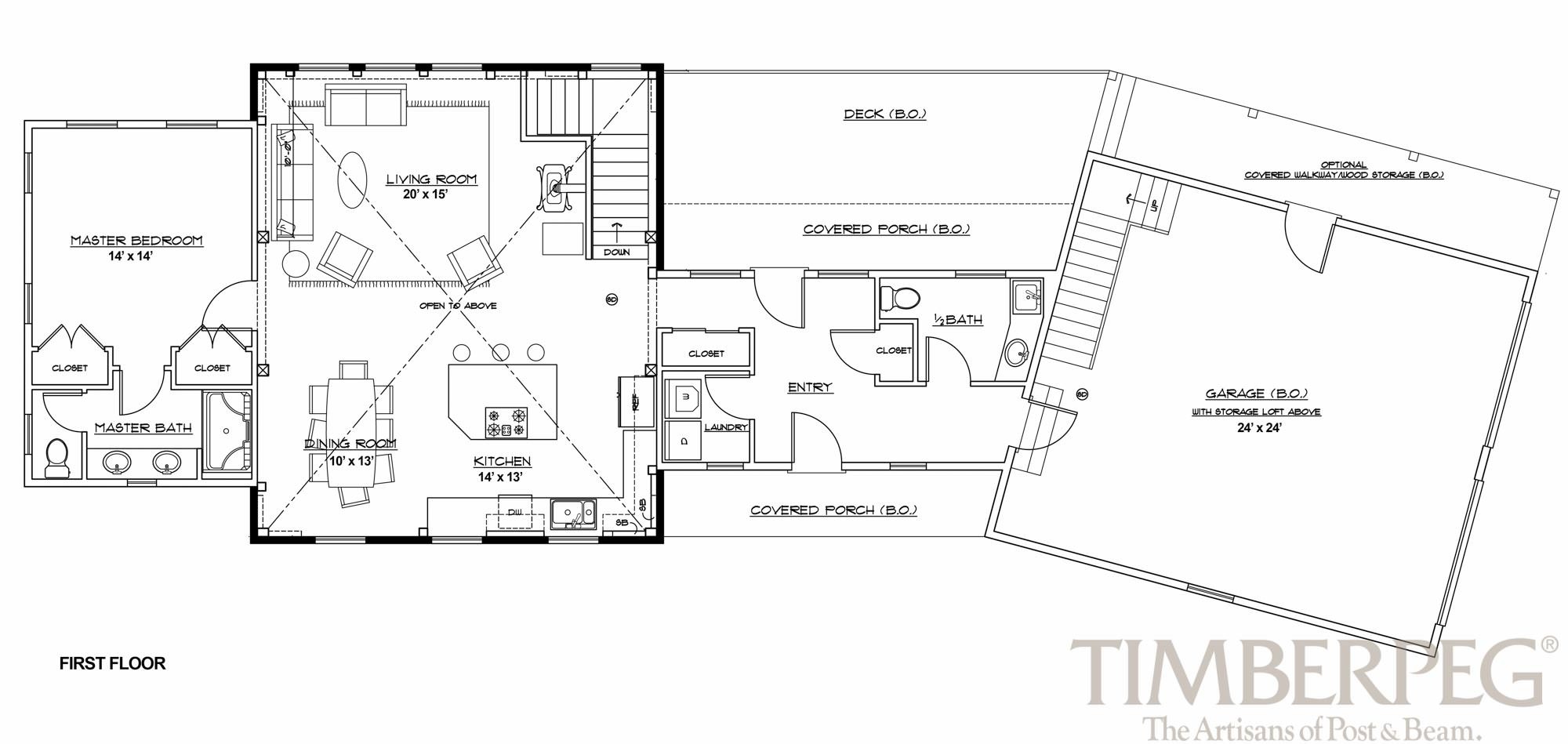 Corinth, VT (T00330) first floor plan