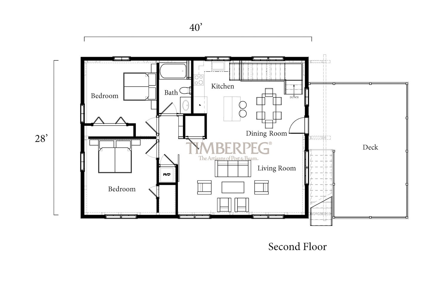Mountain Ranch, CA (T01085) carriage house second floor plan