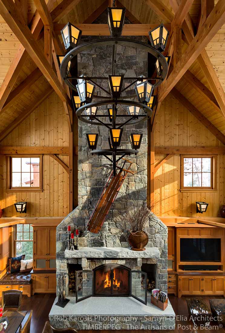 Lincoln Ski Home fireplace