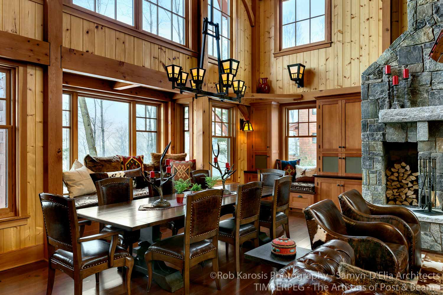 Loon Mountain Ski Home great room and dining area