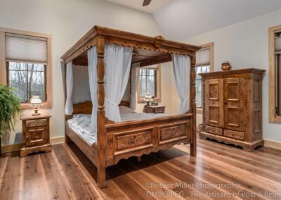 Hamilton, VA Main House (T00990) bedroom with wooden carved canopy bed