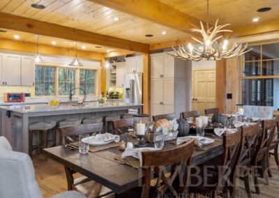 Ludlow, Vermont Ski Home dining area and view into kitchen