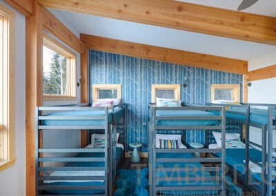 Franconia, NH Mountain Modern (T01265) bedroom with three sets of bunkbeds