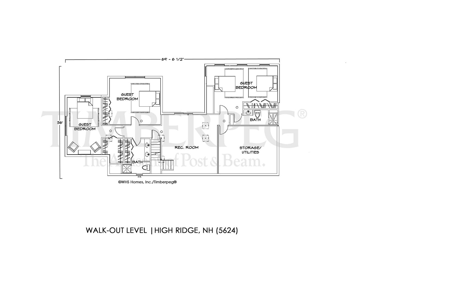 High Ridge, NH Walk-Out Level Floor Plan (5624)