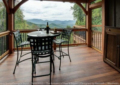 Peach Tree Knob deck with outdoor dining and mountain view