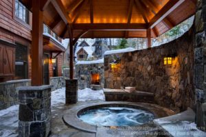Loon Mountain Ski Home covered and built in hot tub