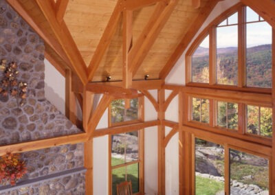 4551 Beam on the Rocks great room cathedral ceilings