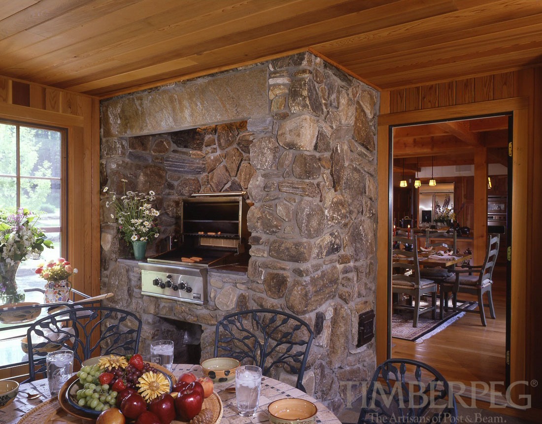 Berkshires kitchen featuring large stonework grill