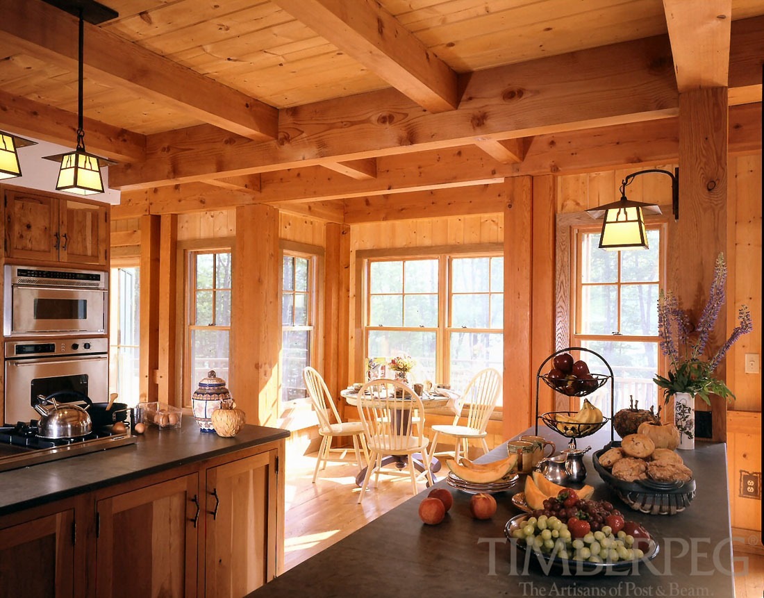 Berkshires timber frame kitchen