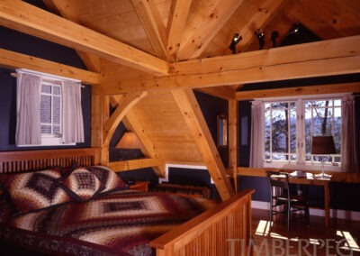 Lake Lure (5469) cozy timber frame bedroom