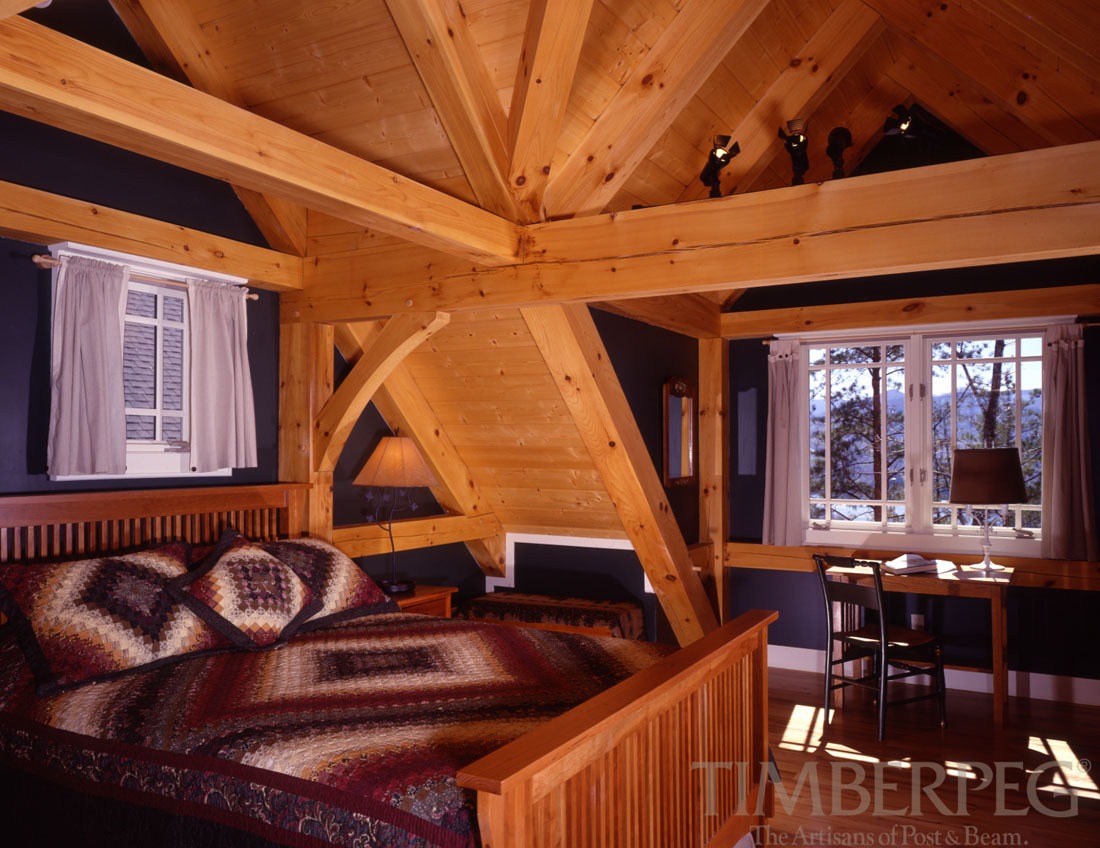Lake Lure (5469) cozy timber frame bedroom