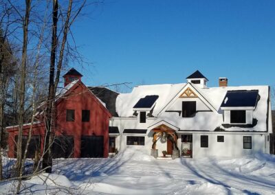 Ludlow SKI HOUSE T01058 exterior in the snow
