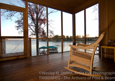 Lake Norman screened porch view towards waterfront