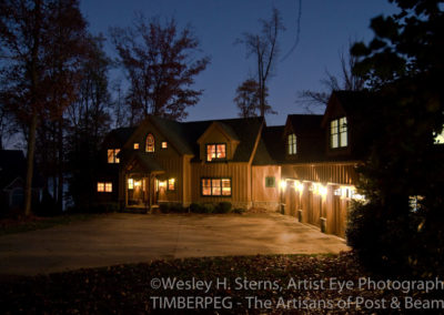 Lake Norman exterior view of front lit up at night