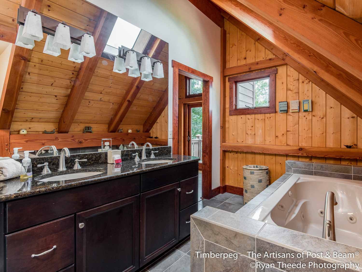 Leconte Mountain Cottage Asheville, NC (5607) bathroom with sloped ceiling