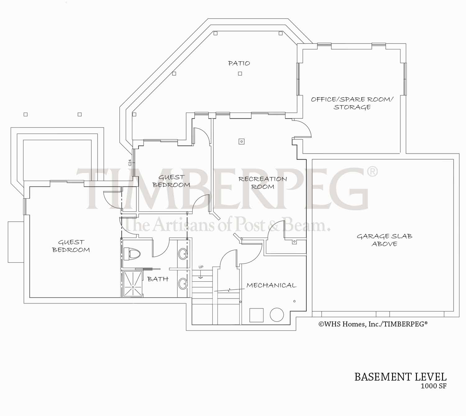 Leconte Mountain Cottage Asheville, NC (5607) floor plan for basement