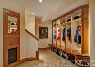 Birch Point T00352 mudroom with lockers and space for ski boots