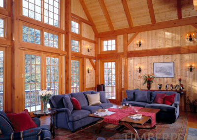 The Ascutney (5719) great room with cathedral ceiling