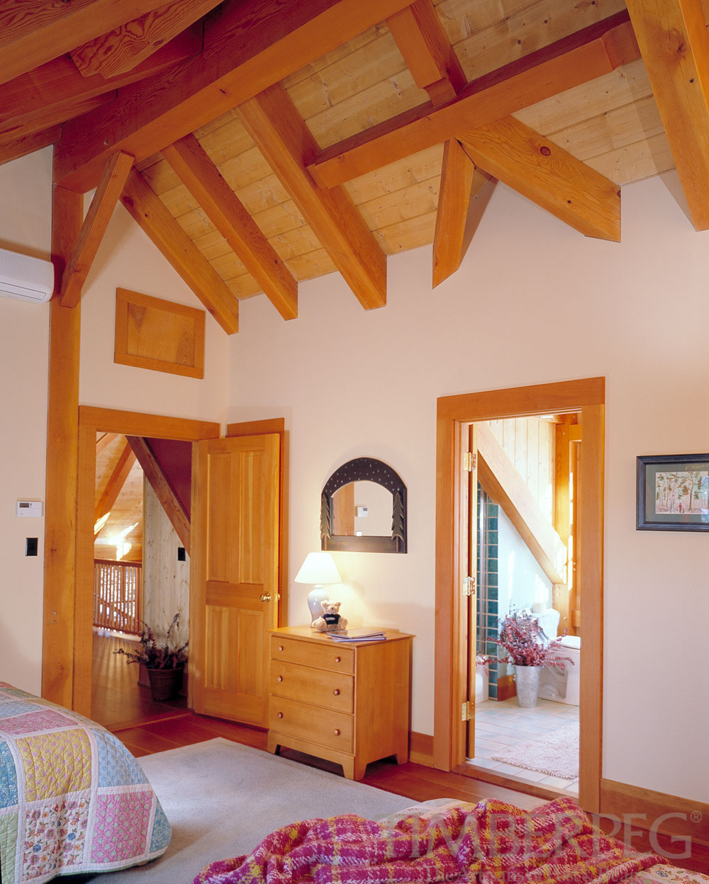 The Ascutney (5719) bedroom with cathedral ceiling