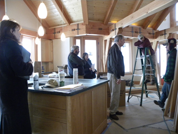 Grafton Lake construction kitchen meeting